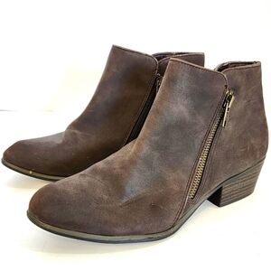 Unionbay Women's Brown Faux Leather Side Zipper Ankle Boots Booties, sz 7